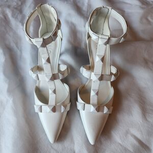 White Strappy Heels by INC Size 8.5